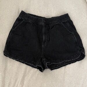 American Eagle Outfitters Black Mom Shorts with Elastic Waistband